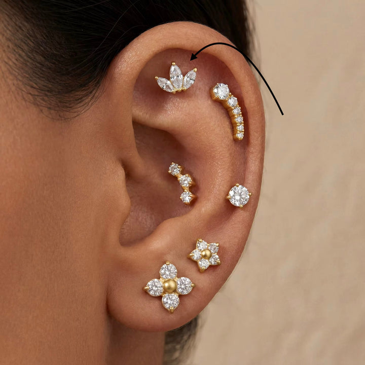 Golden Lily Ball Back Stud