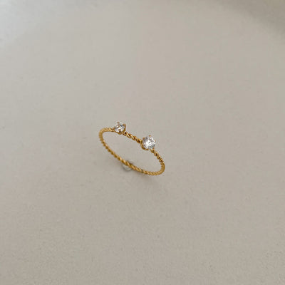 Dainty Double Stone Ring