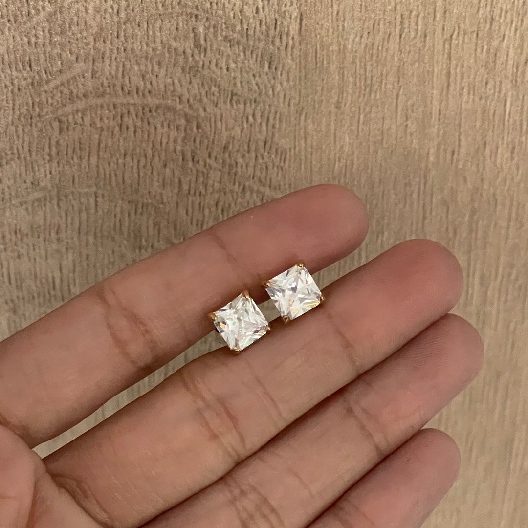 Square Stone Studs