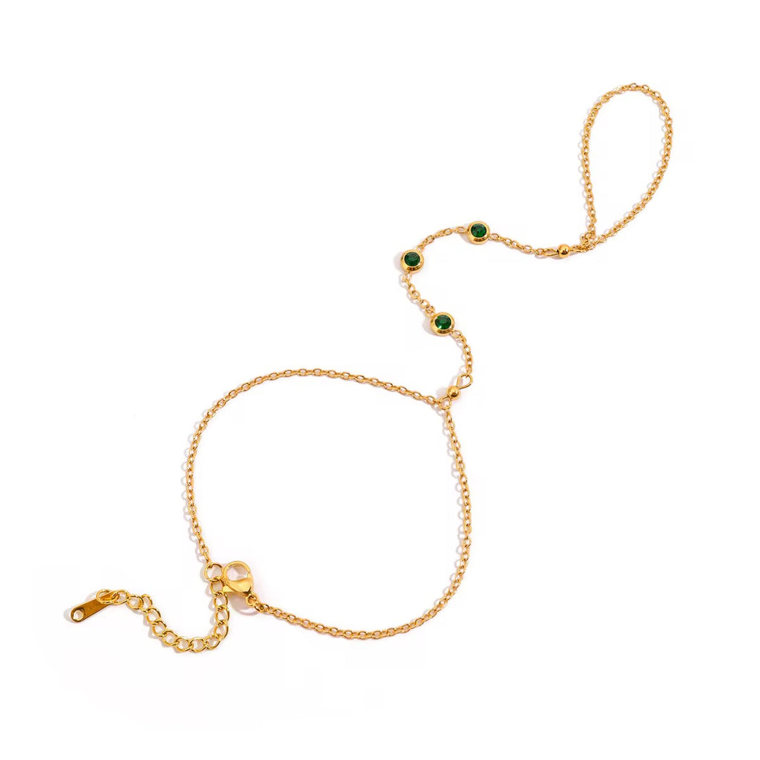 Green Stone Handchain