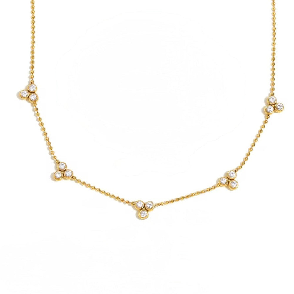 Gold necklace with pearls. Waterproof, tarnishproof, jewellery 