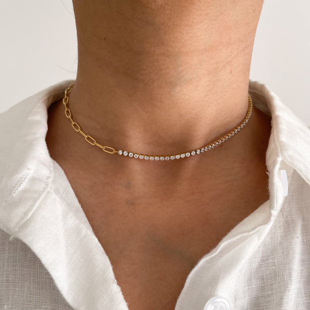 Diana Diamanté & Paperclip Necklace