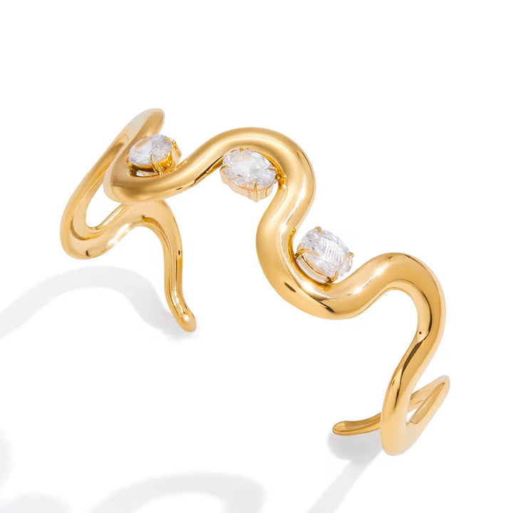Wave Open Cuff Bangle