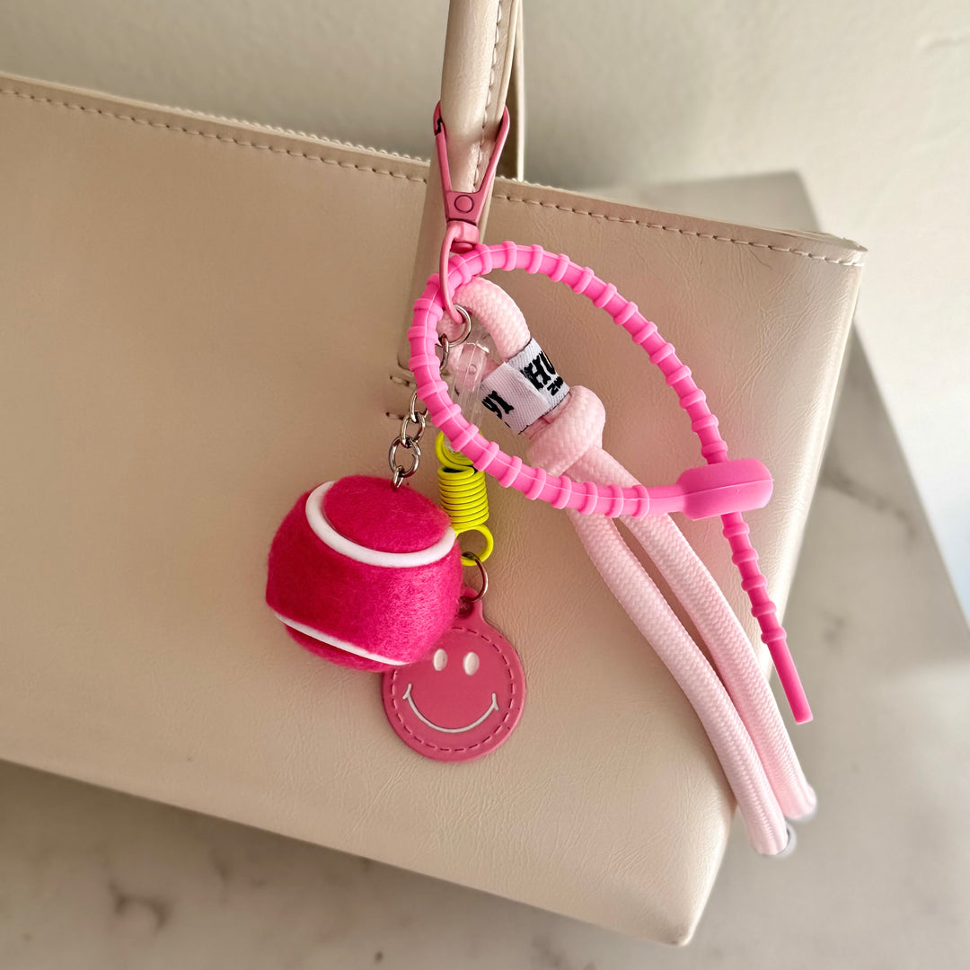 Pink Tennis Ball Bag Charm