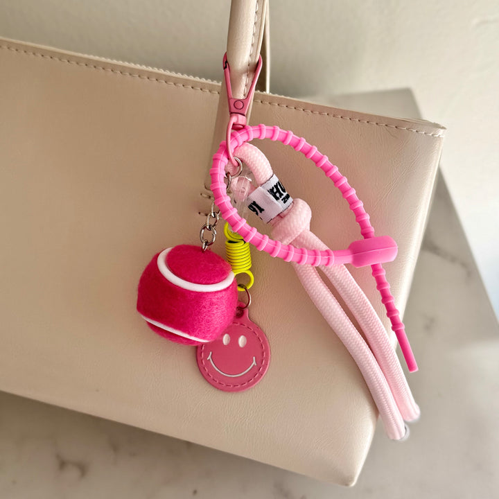 Pink Tennis Ball Bag Charm