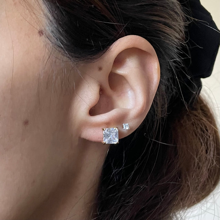 Square Stone Studs