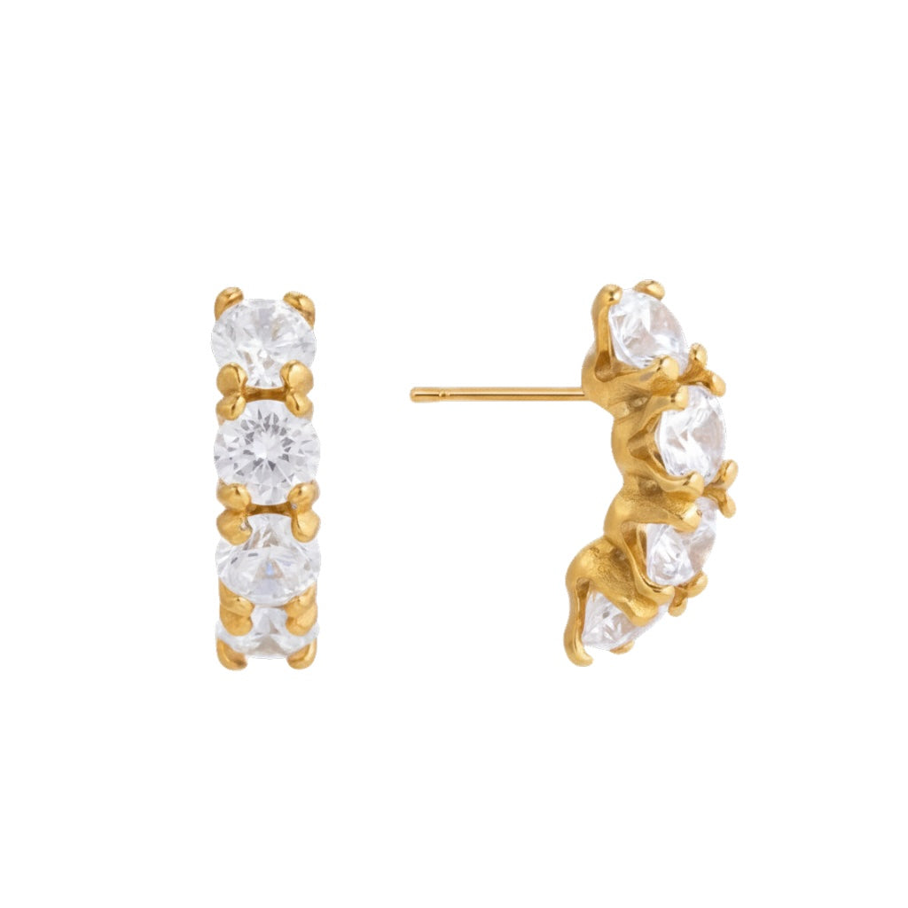 CZ Half Hoop Earring