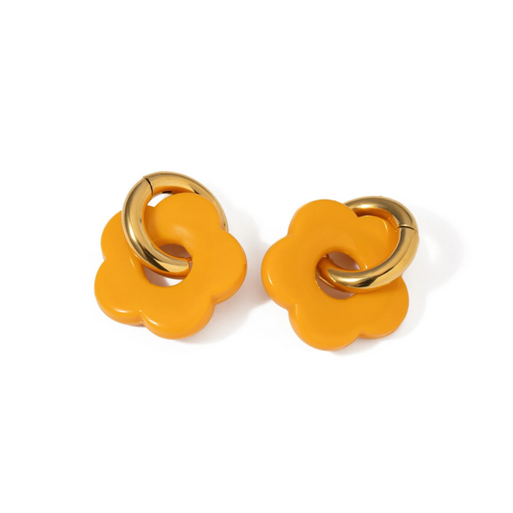 Flower Hoops - Orange