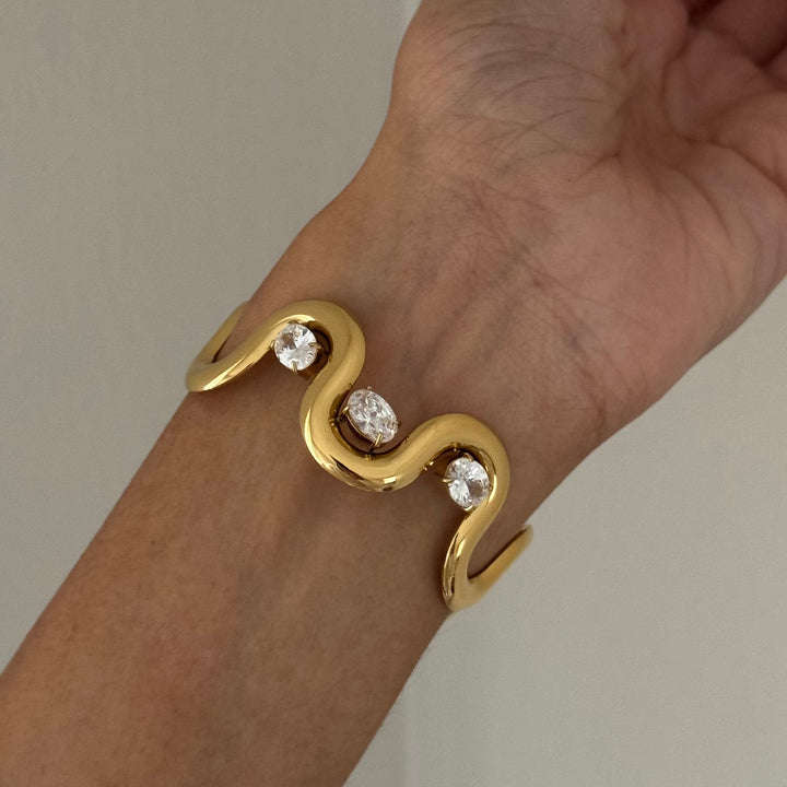 Wave Open Cuff Bangle