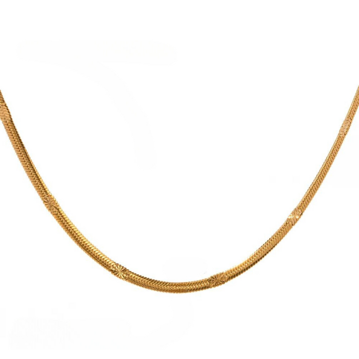 Herringbone necklace with design