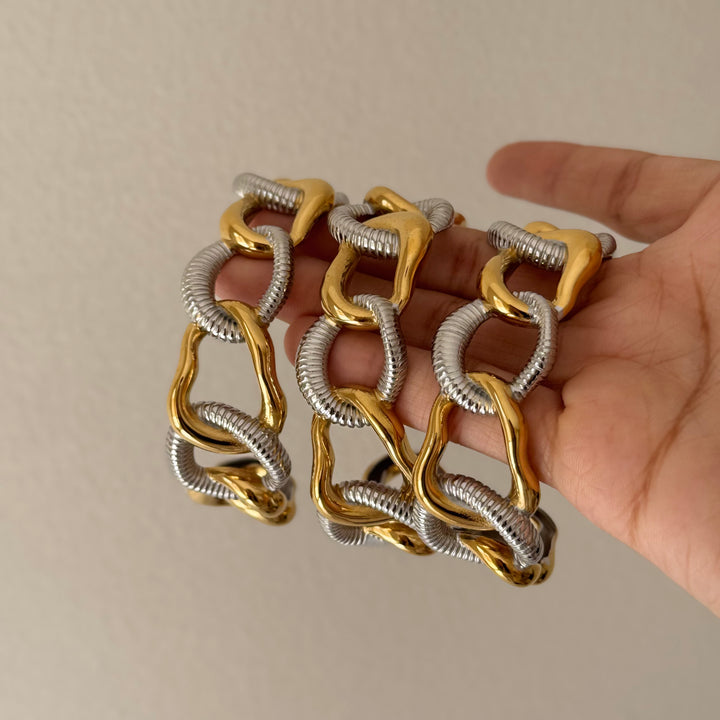 Mixed Metal Cuff Bangle