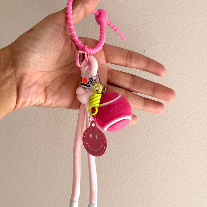 Pink Tennis Ball Bag Charm