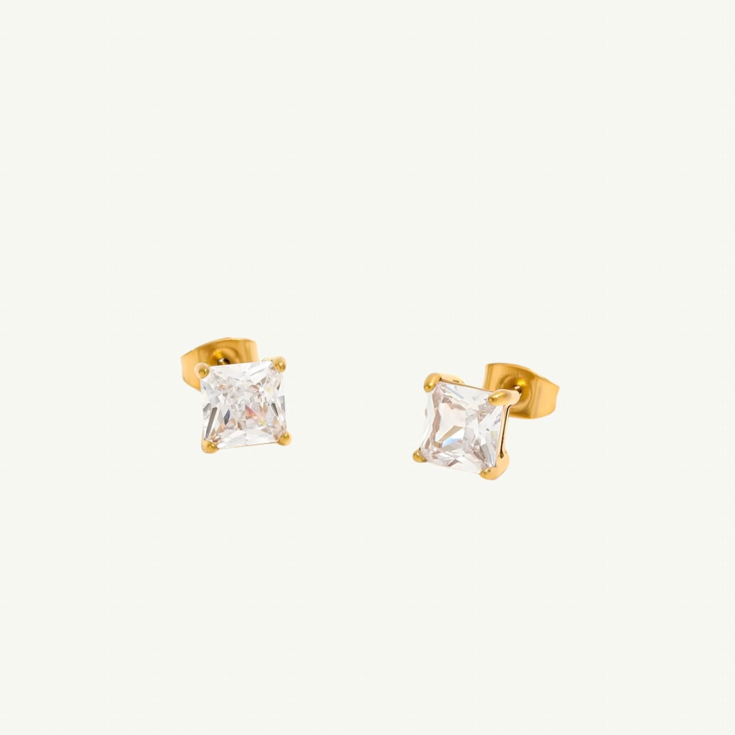 Square Stone Studs
