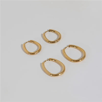 Oval Thin Hoops
