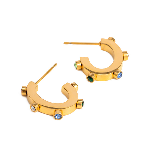 CZ Colour Hoop Earrings