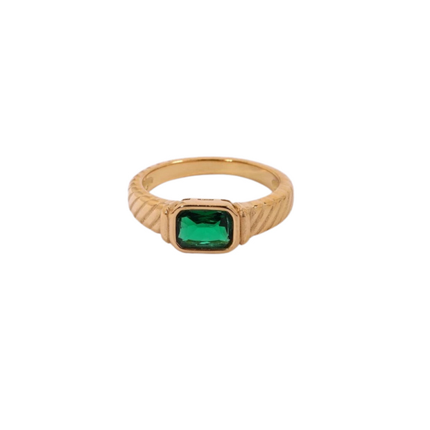 Luna Green Stone Ring