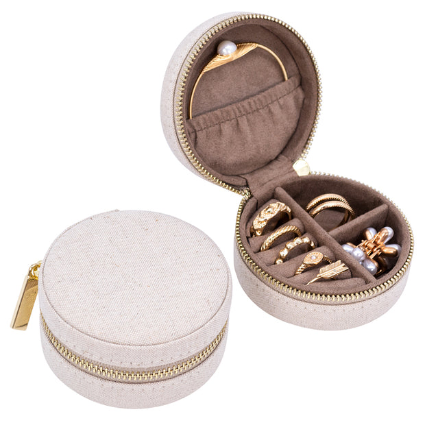 circle jewellery box | Linen