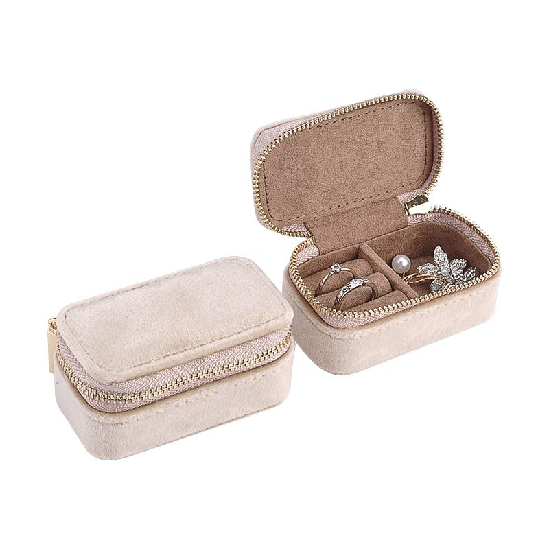 Velvet Jewellery Box | Beige