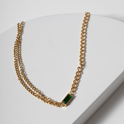 Emerald Green Cuban Necklace