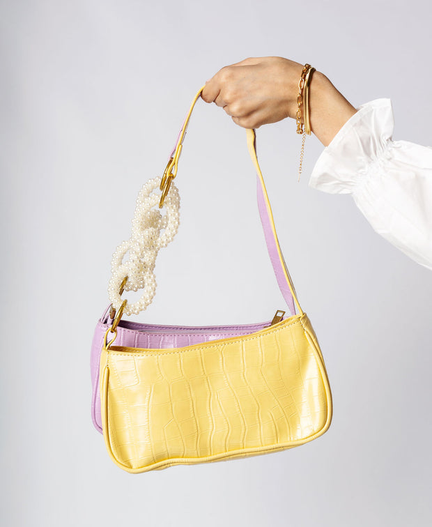 Pearl Shoulder Bag - Yellow