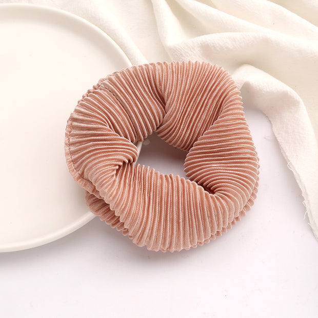 Pleated Scrunchie - Pink Nude