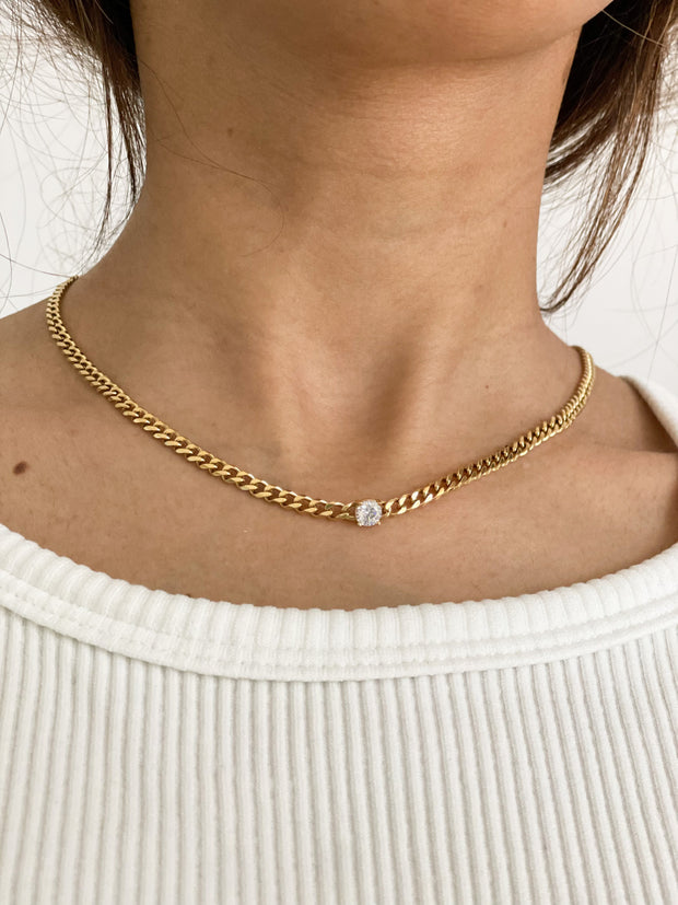 Sara CZ Cuban Necklace