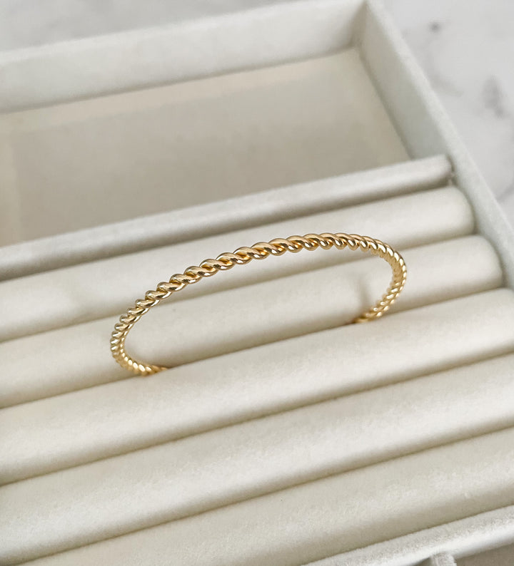 Thin Twisted Rope Cuff Bangle