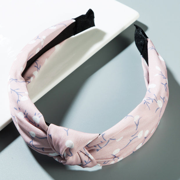 Printed Chiffon Headband - Pink