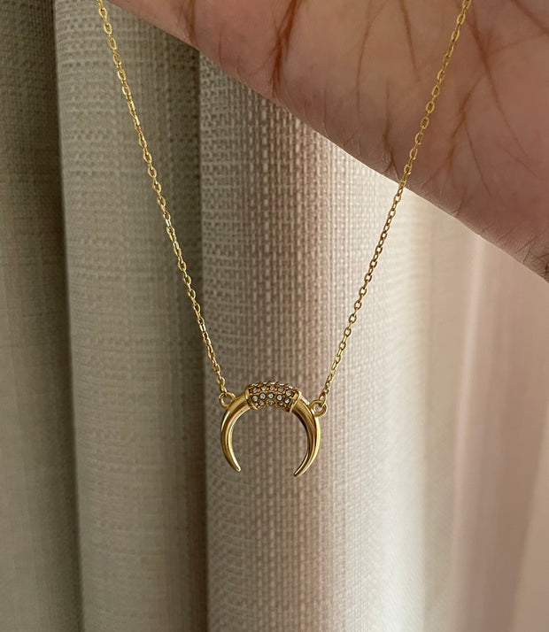 CZ Half Moon Necklace