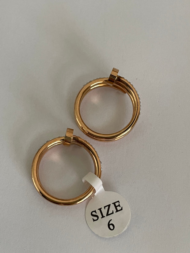 Rose Gold Nail Ring - Size 6