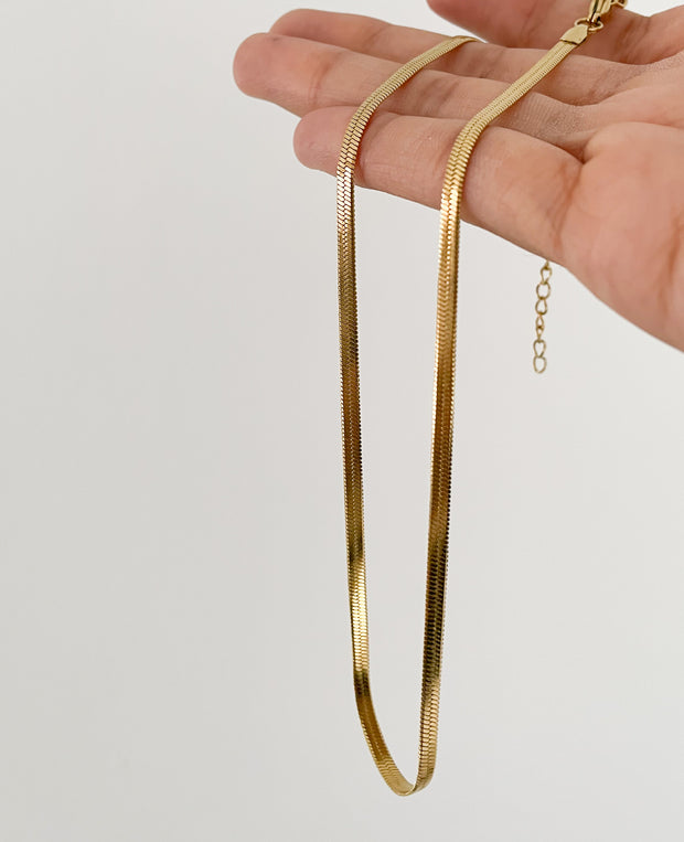 Crystal 2mm Herringbone Necklace